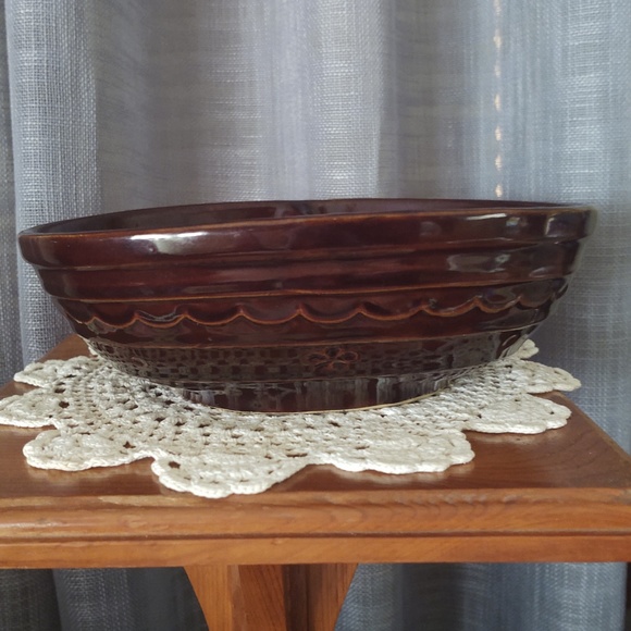 Vintage MAR-CREST Ovenproof Stoneware Pottery Bowl, Daisy Dot Pattern - Picture 3 of 11